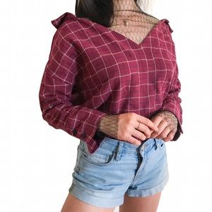 Maroon lacy blouse